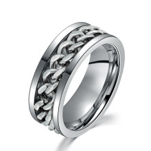 Wholesale Hot Selling Stainless Steel Ring Jewelry Silver Rotatable Chain Rings